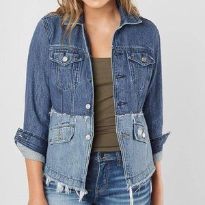 LUCKY BRAND x REMADE Waisted Trucker deconstructed distressed denim jacket
